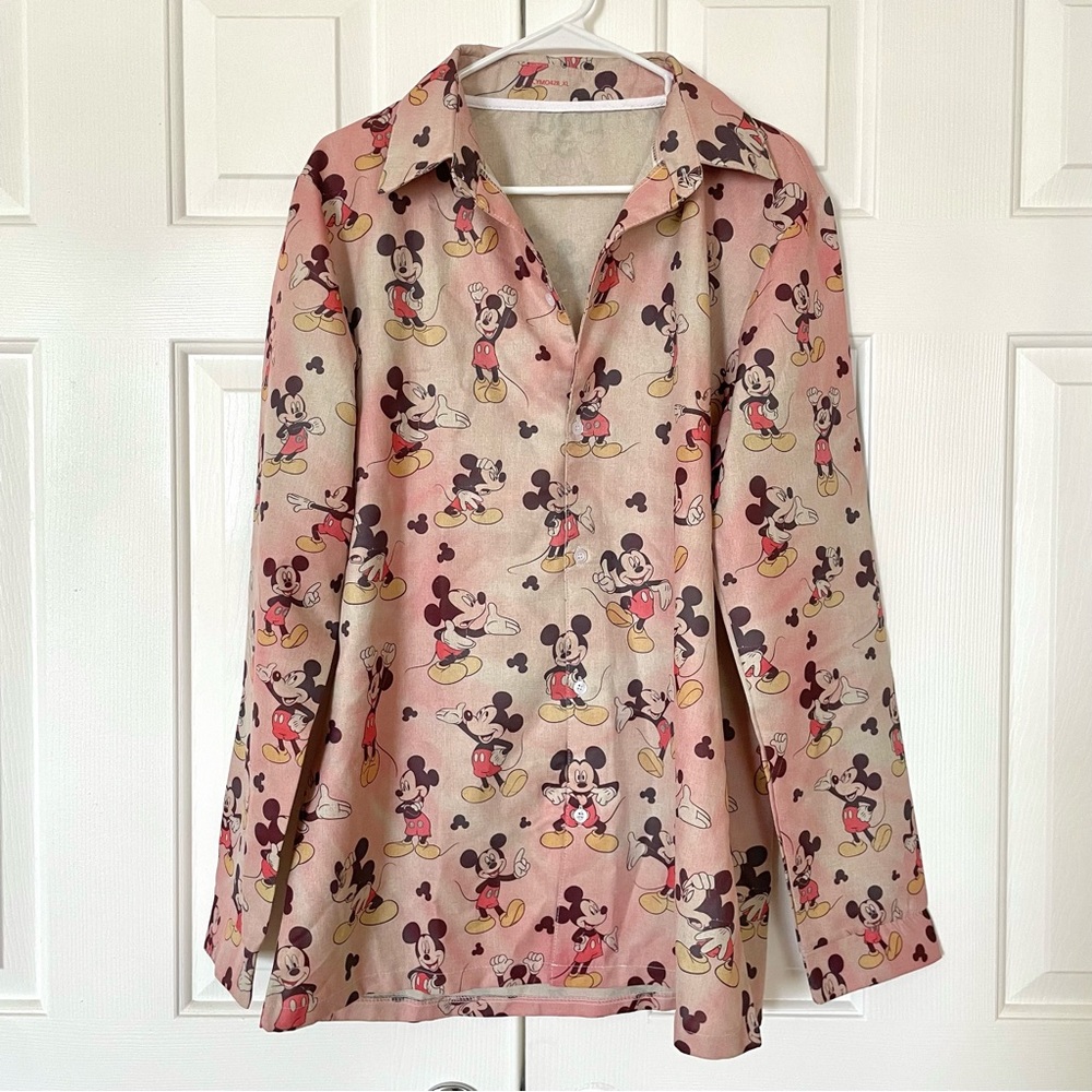 (L) Vintage Disney Mickey Collar Shirt NWOT